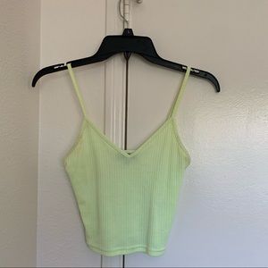 TOPSHOP neon yellow/green cropped cami